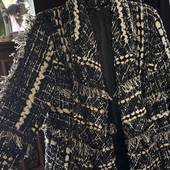 Indikka Black and Cream Tweed Jacket - Picture 4 of 5